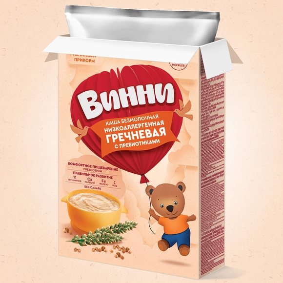 Винни grechkali bolalar bo’tqasi, sutsiz, kam allergen 